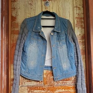 Denim and sweater jacket